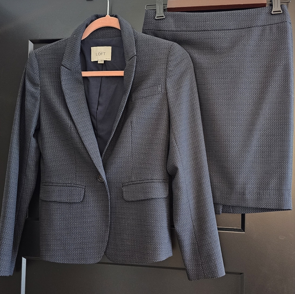 LOFT Blue skirt and pants suit